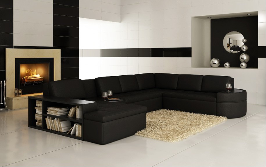 Modern corner sofa + USB couch upholstered leather design sofa set living landscape new