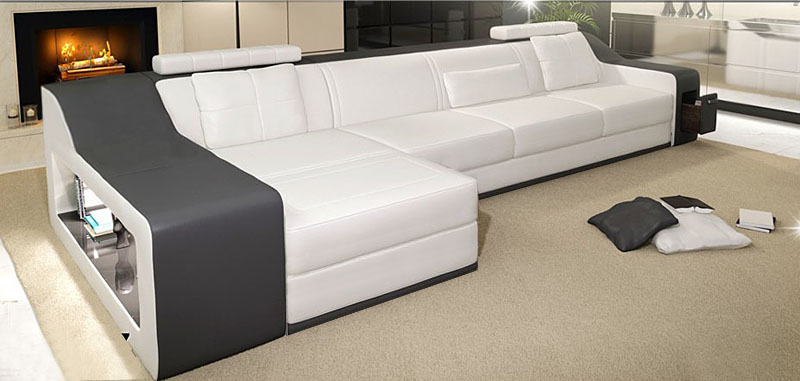 Leather sofa with USB living room set corner sofa corner suite modern design sofa B2017B