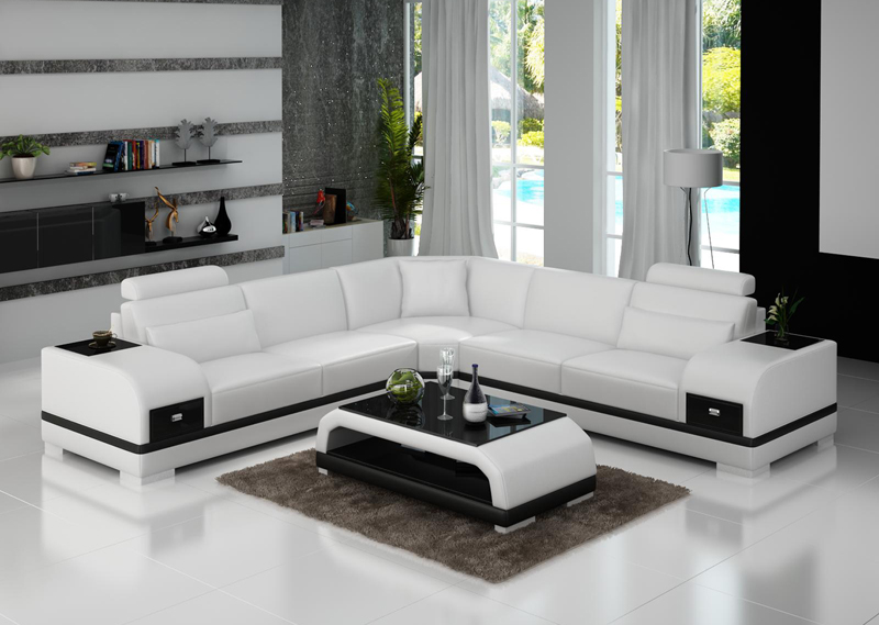 Leather sofa couch living area corner sofa corner set modern design sofa G8013B
