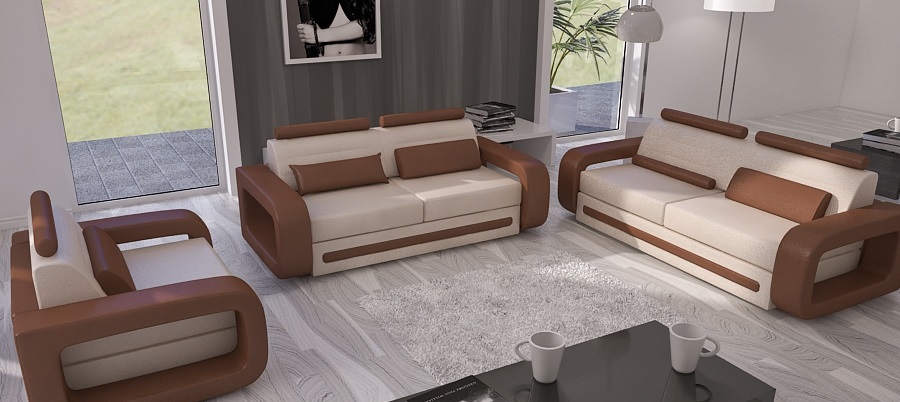 Sofa set sofa couch upholstery leather couches sofas 3+2+1 set Davos set new