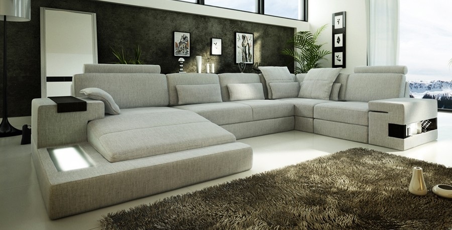 Design Sofa Corner Sofa + USB Couch Set Upholstered Corner Seating Sofa Living Area