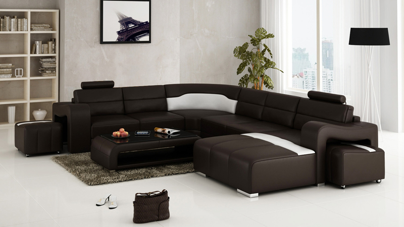 Leather sofa couch living landscape corner sofa corner set modern design sofa with USB