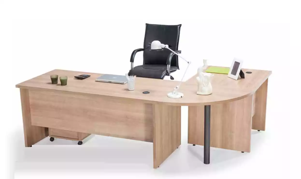 Corner desk table chest of drawers beech chest of drawers office furniture setup 2-piece.