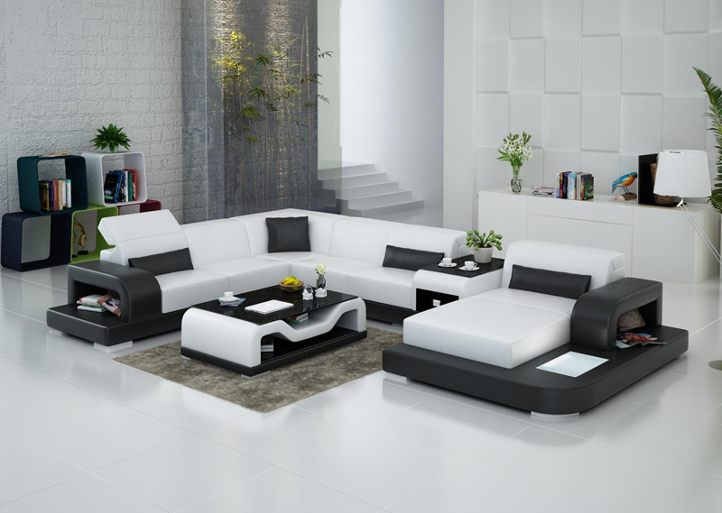 Leather sofa couch living landscape corner sofa corner set modern design sofa with USB