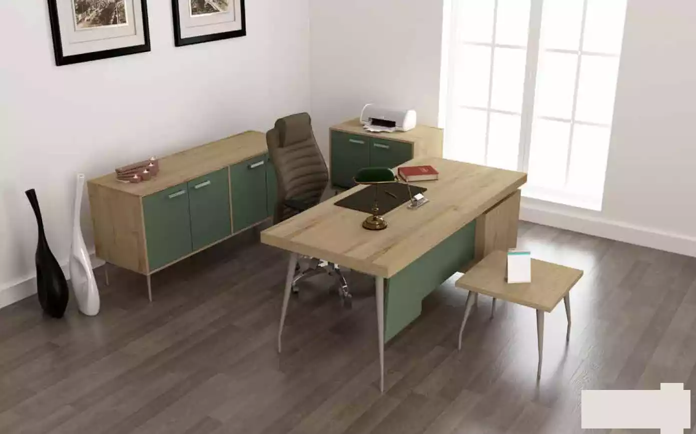 Office furniture 4-piece set desk file cabinet chest of drawers coffee table