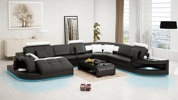 Leather sofa couch living landscape corner sofa corner set modern design new sofa + USB