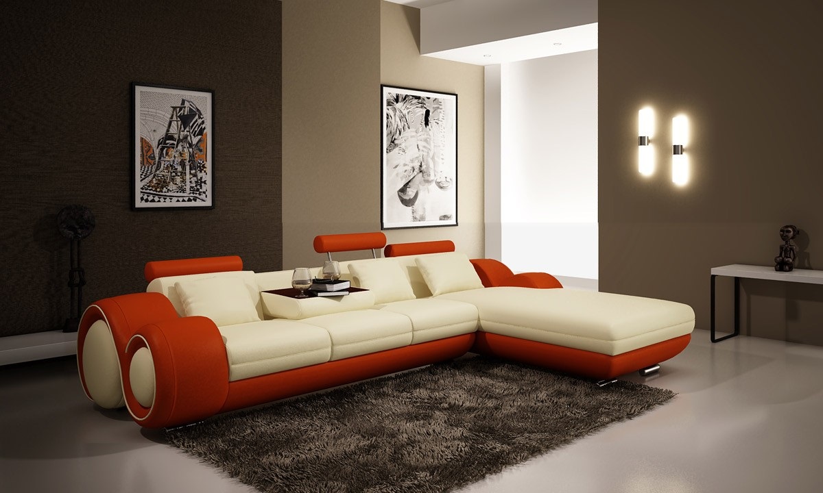 Leather sofa with USB living room set corner sofa corner suite modern design sofa A1163E