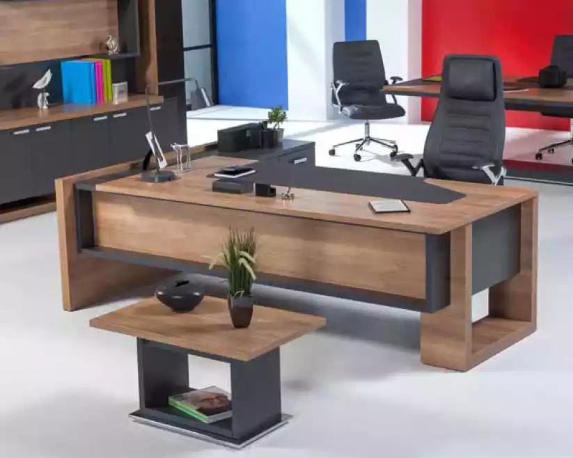 Office corner desk furniture desk setup wooden table executive desk