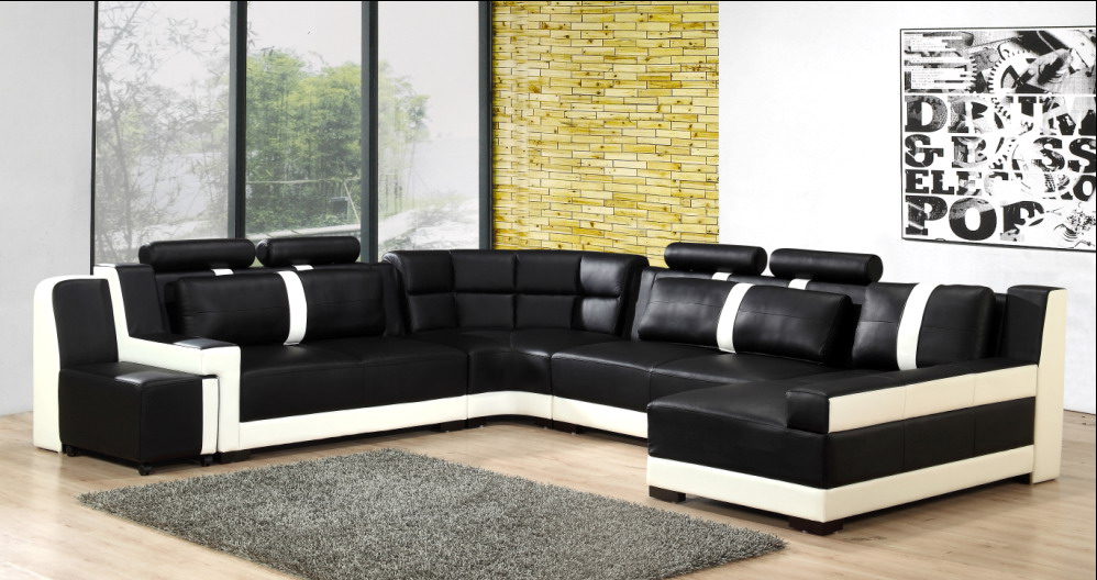 Corner sofa living area + USB cushion corner set design couch modern leather sofa