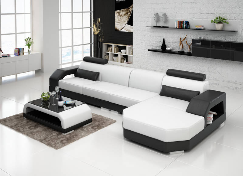 Leather sofa + USB living area corner sofa corner set design couch sofa new G8001C