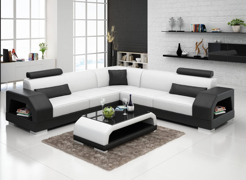 Leather sofa with USB, sectional living room, corner sofa, corner set, modern design sofa G8001B