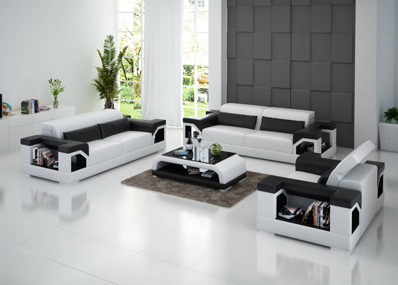 Leather Sofa Couch Sofa Set 3+2+1 Seater Set Modern Design Sofa with USB