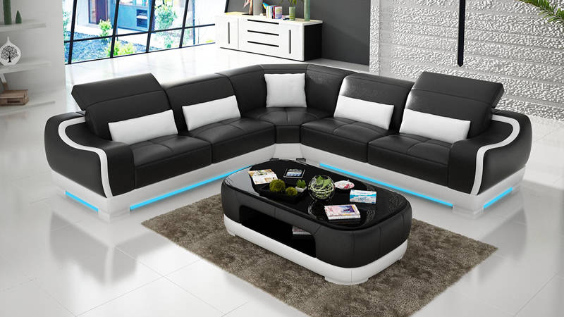 Leather sofa couch living landscape corner sofa corner set modern design sofa with USB