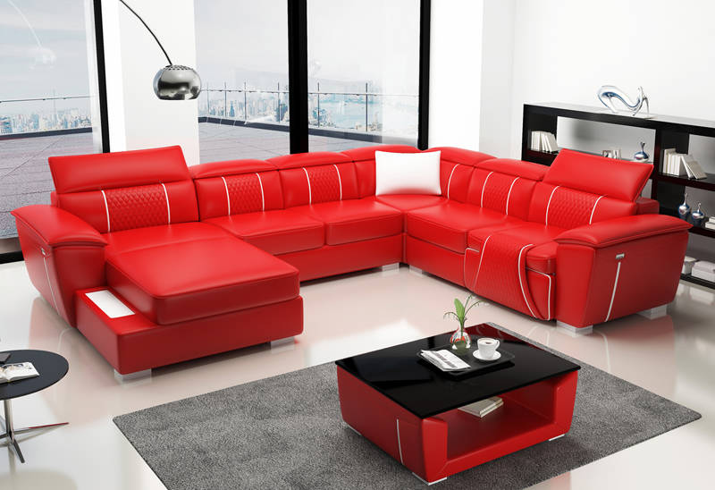 Leather sofa couch upholstery designer leather sofas U-shaped sofas living landscape