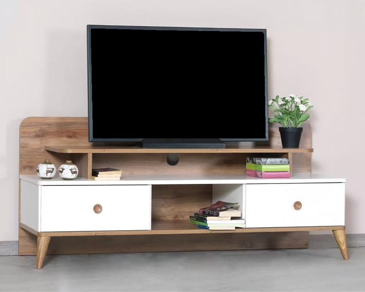 Furniture TV Stand Living Room Setup Brown Design Einrichtung