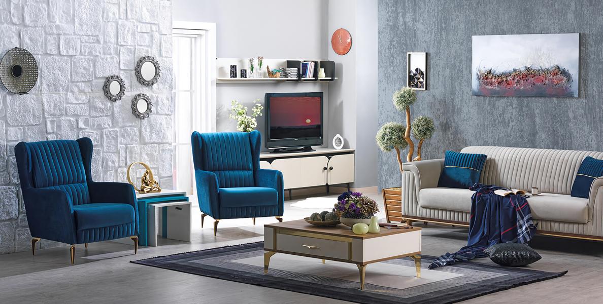 Sofa complete 3+1+1 seater living room textile upholstered furniture design furniture