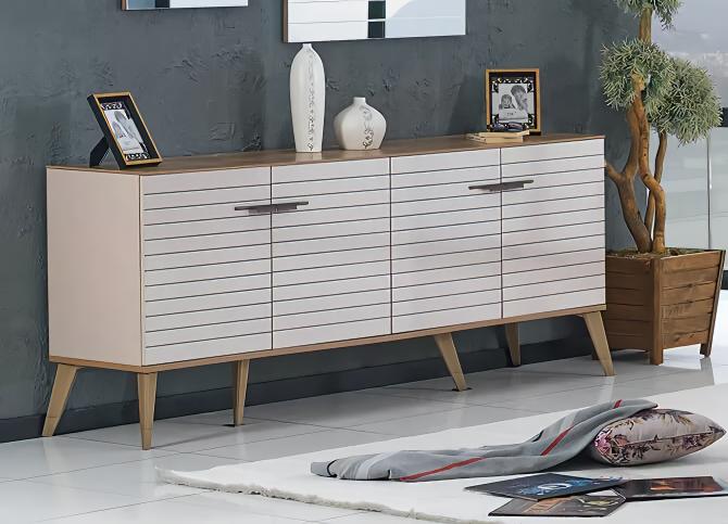 Sideboard Highboard Cabinet Dressers Buffet Wood 200cm Sideboard