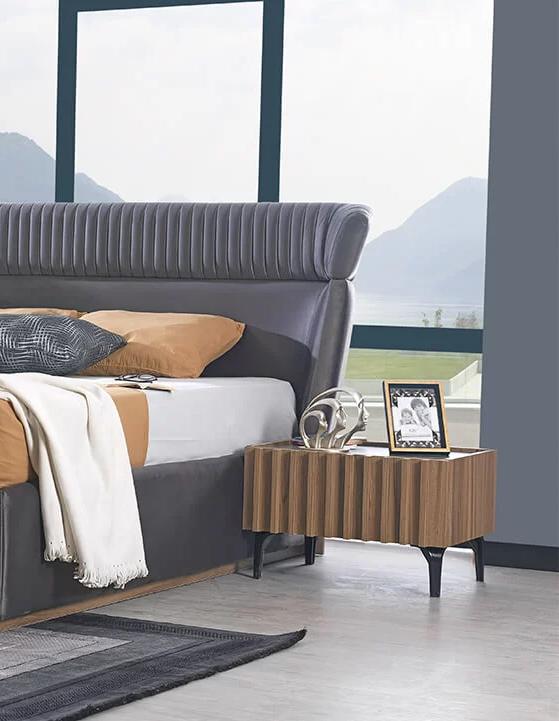 Designer Nightstand Brown Wooden Furniture Bedroom Modern Nightstands Luxury