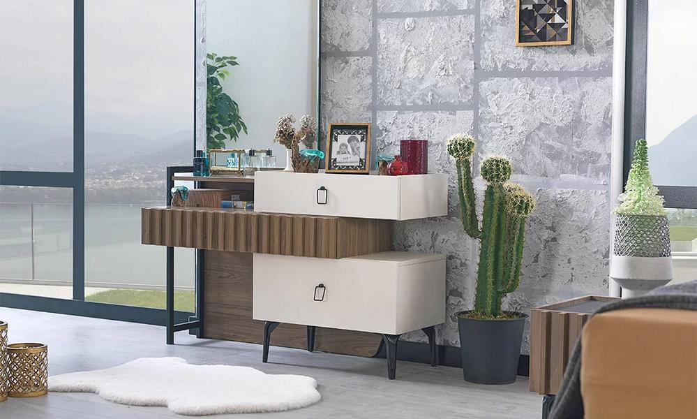 Vanity table makeup dressing mirror bedroom chest of drawers makeup table