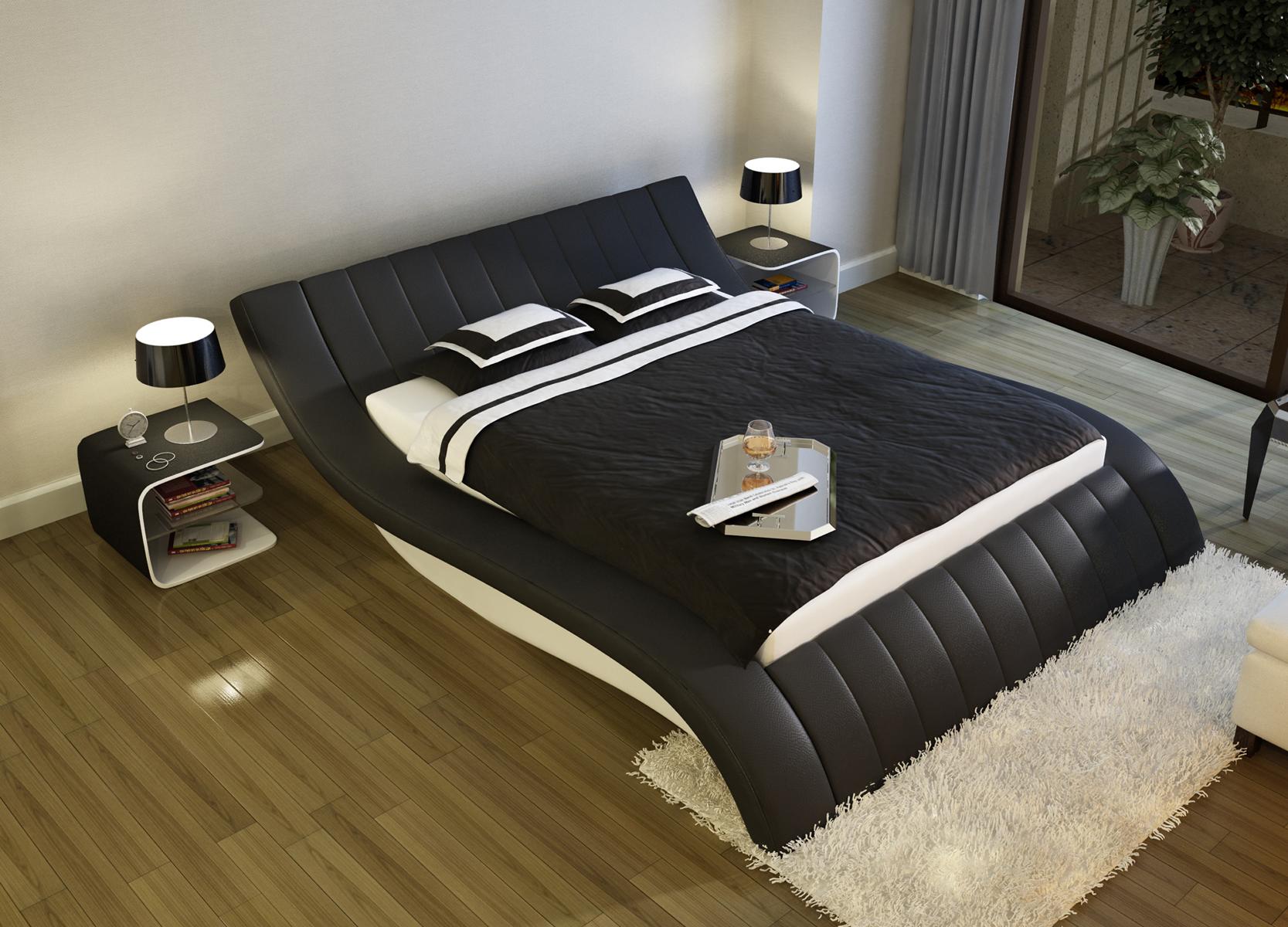 Upholstered bed, marriage bed, leather bed, designer bed, double bed, bed frame S-9275