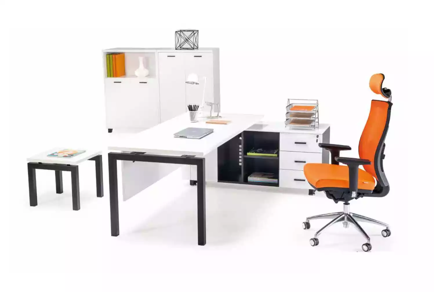 Office furniture setup desk filing cabinet coffee table 4-piece set office