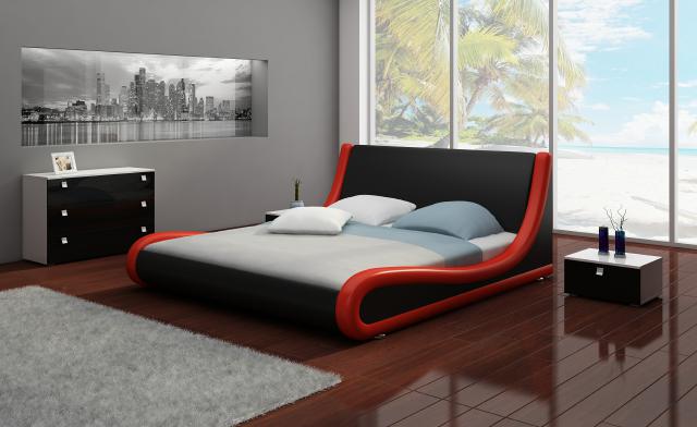 Leather bed upholstered bed with mattress New NIKLAS waterbed bed complete