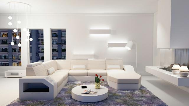 Designer sofa corner sofa leather fabric textile upholstery furniture living landscape couch