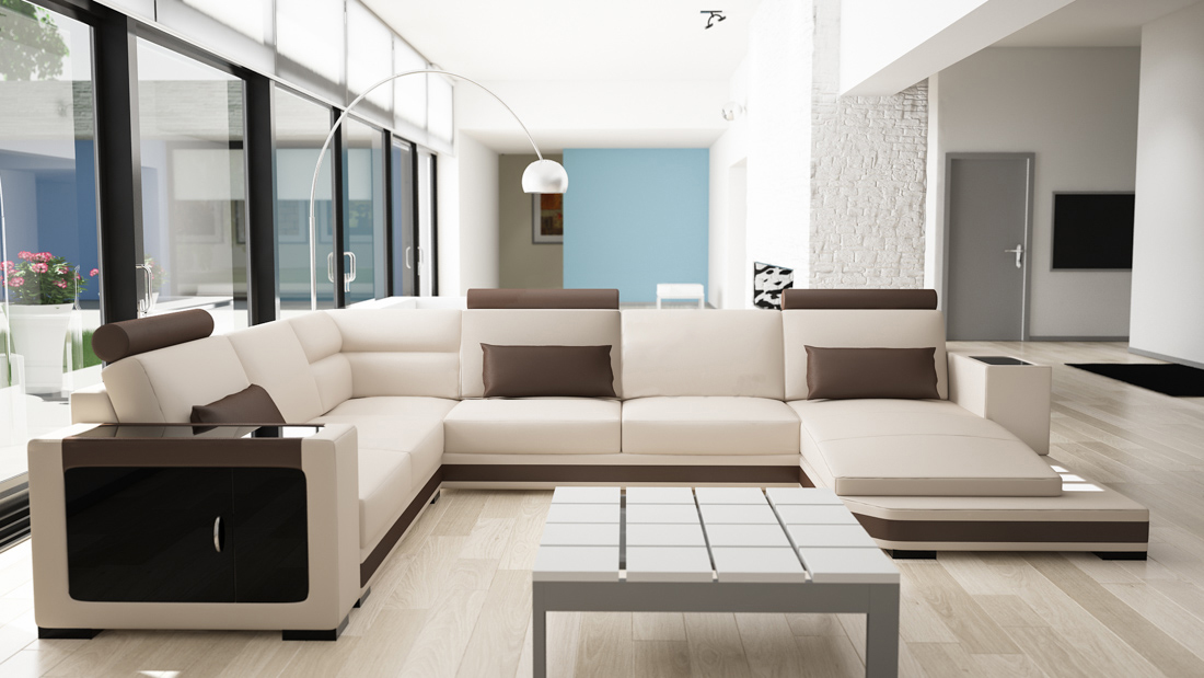 Corner sofa living landscape designer couch sofa set upholstered corner leather sofas new