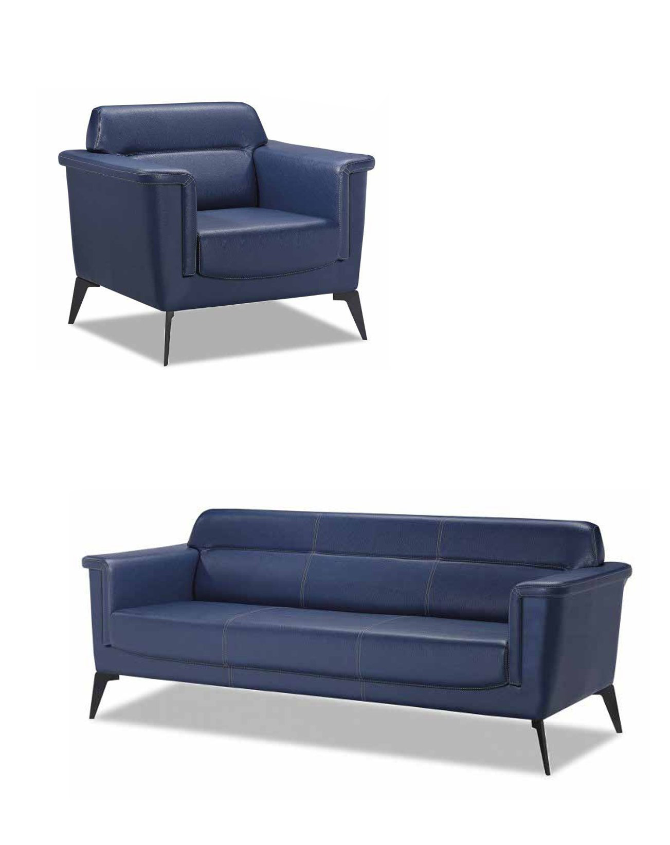 Sofa set Sofa 3+1 seater armchair Modern furniture Blue office seating 2 pieces.
