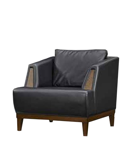 Black leather armchair single seat living room television chair furniture