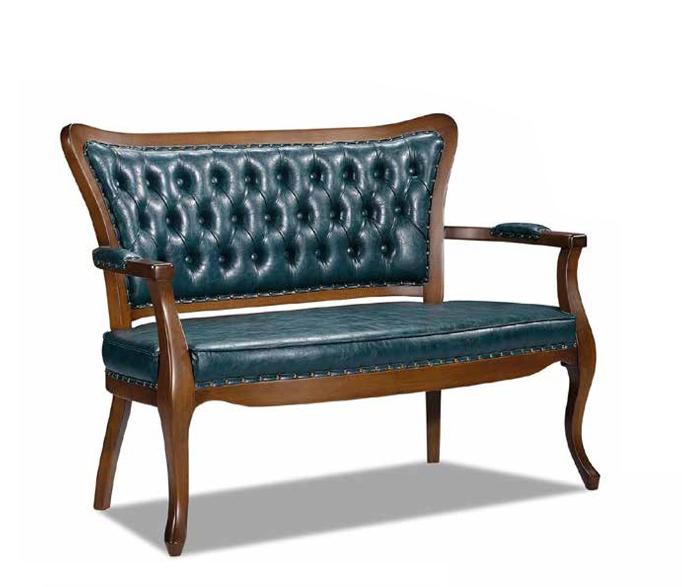 Green luxury 2-seater living room Chesterfield sofa designer seating furniture