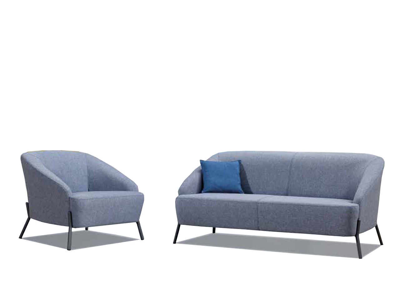 Gray upholstered furniture modern living room 2-seater sofa elegant armchair