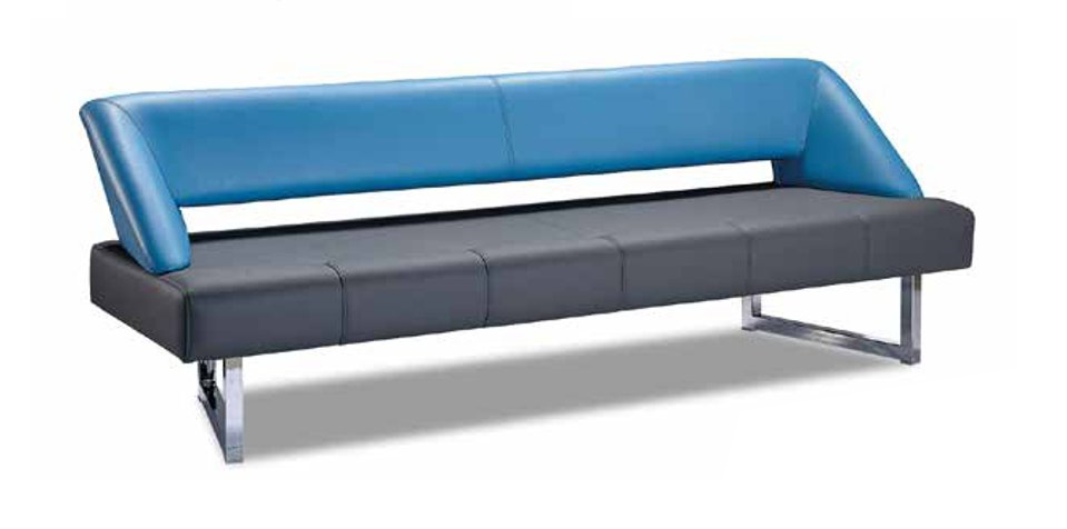 Three-seater sofa living room upholstered furniture leather multicolored modern style