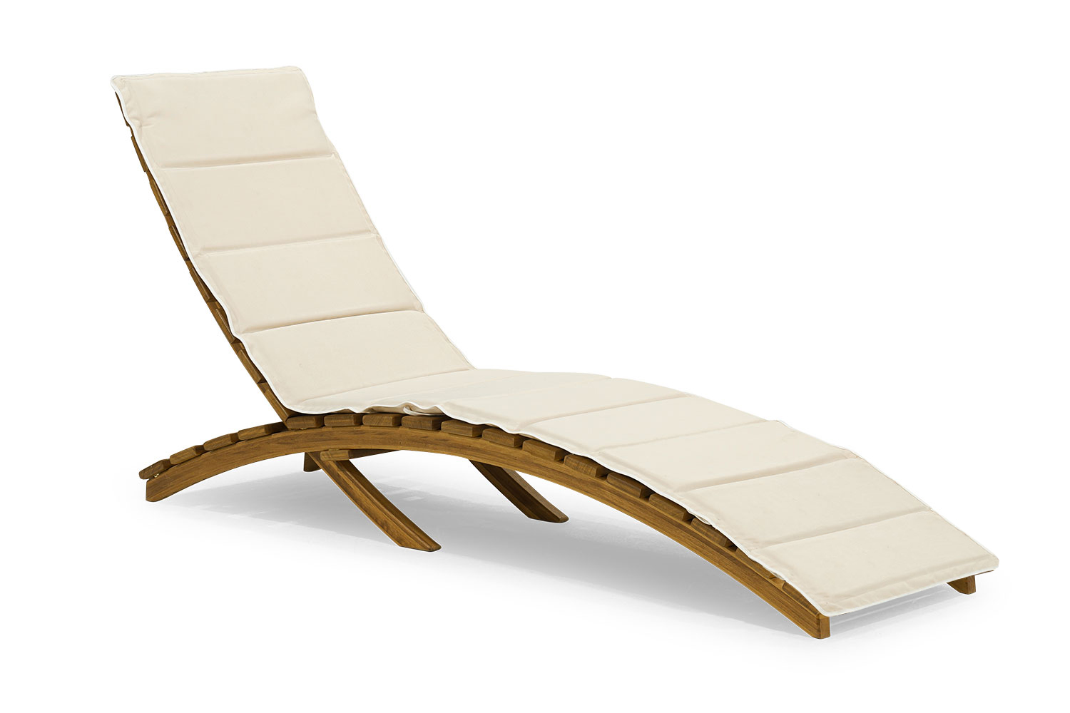 White chaise longue designer garden furniture lounge chair robust wooden frame