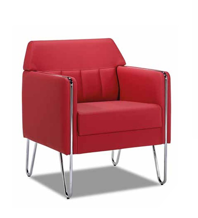 Luxury leather upholstered single-seater armchair design living room modern furniture