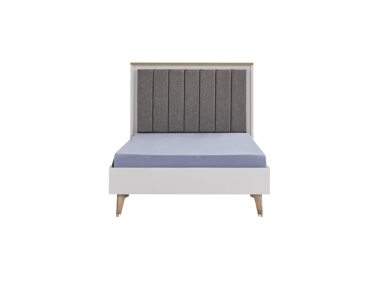 Children\'s bed 120 cm youth bed wooden gray children\'s room fabric modern