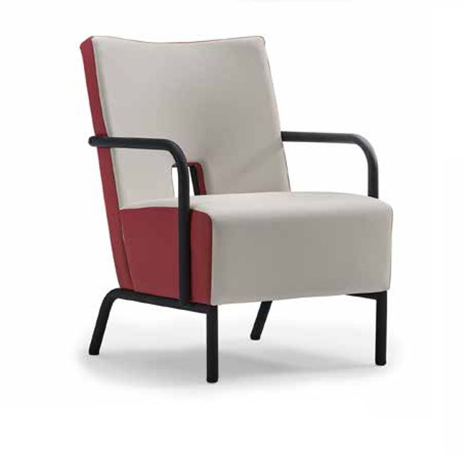 Leather armchair Club Lounge chair single seat hotel waiting room wing chair