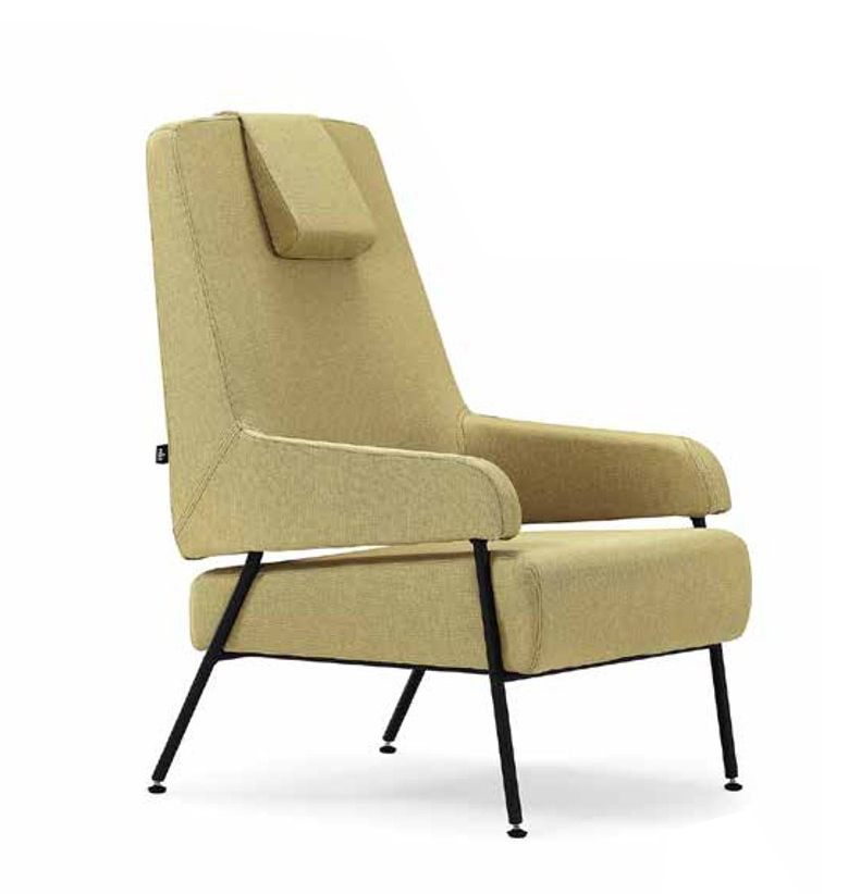 Living room single seat in beige design leather upholstery modern style