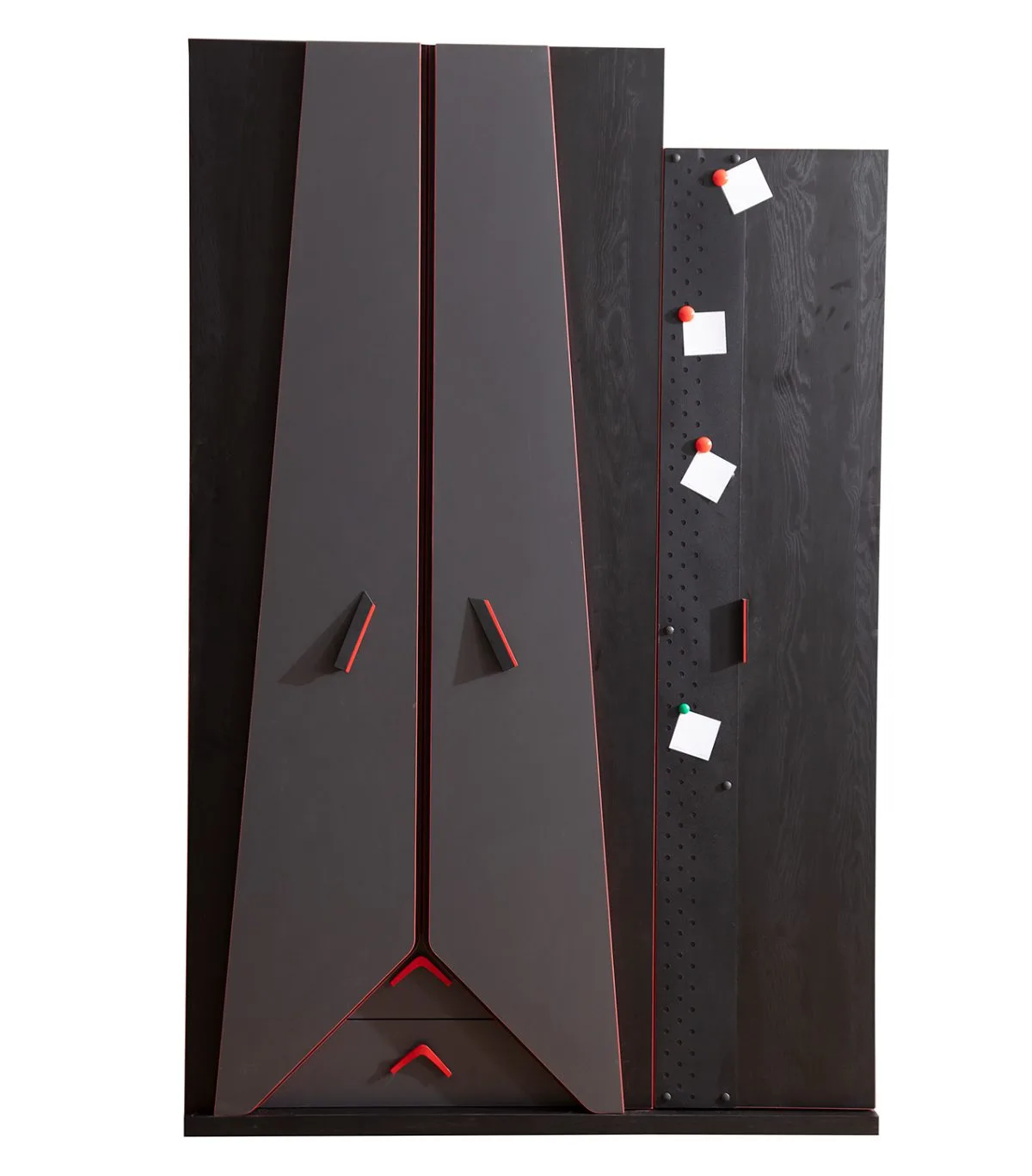 Modern black-red children\'s room wardrobe gamer wooden cabinet