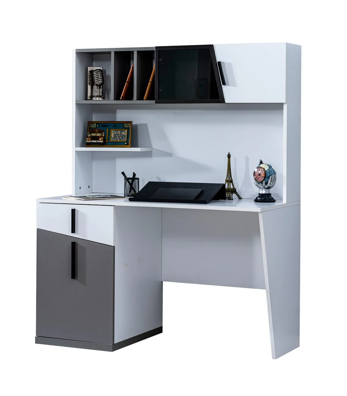 White-gray designer desk youth room furniture wood luxury tables