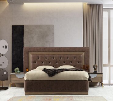 Bed 2x Nightstands 3-piece Bedroom Set Design Luxury New Bedroom