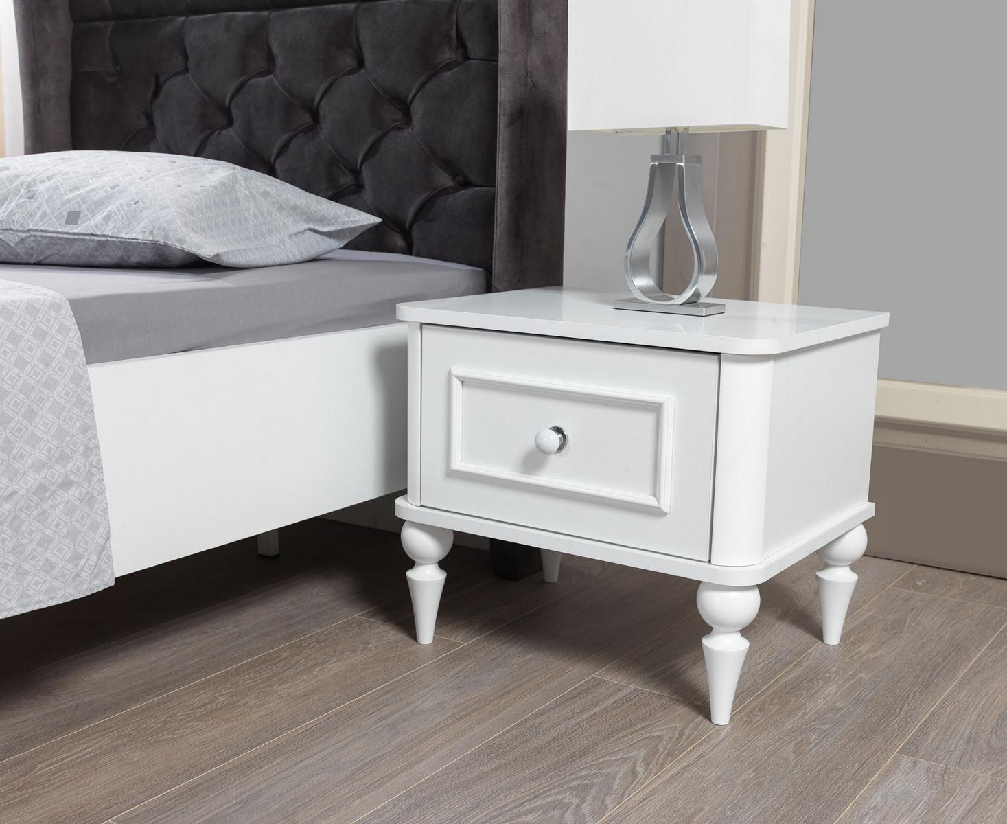 Nightstand Children Side Table Youth Room Wood Design Modern Furniture White