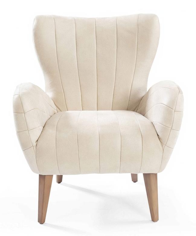 Lounge Chair Relax Chair Textile Lounge Design Chair Comfort Chair Beige