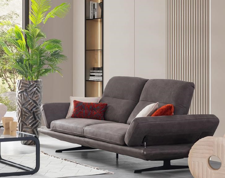 Sofa Couch 3-Seater Modern Upholstered Seat Design Textile Design Sofas