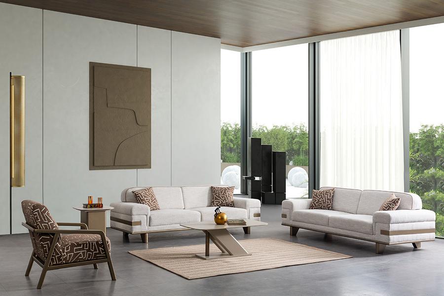 Sofa set couch upholstered seating furniture 3-piece set