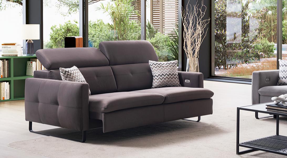 Sofa 3-Seater Living Room Modern Design Upholstered Furniture Gray Luxury Couch