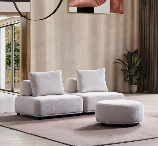 Living Room Designer Upholstered Sofa Armchair Set 3-piece