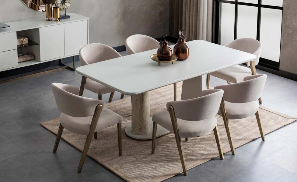 Dining table dining group dining set table 6x chairs dining table modern set 7 pieces