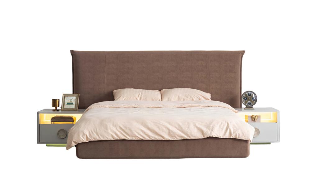 Luxury bed, designer bed, bed system, bed frame, bedroom, bed, bedside table, 3-piece set.