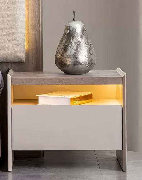 Stylish gray wooden 2-drawer nightstands for your bedroom.